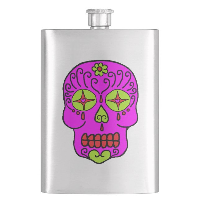 Sugar Skull Hip Flask (Front)