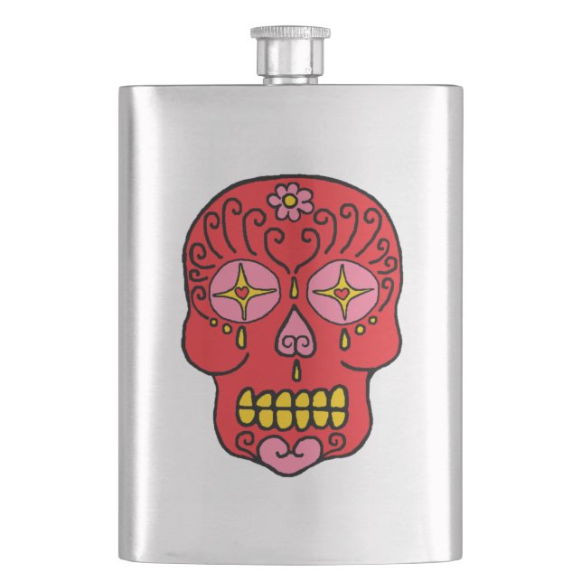 Sugar Skull Hip Flask (Front)