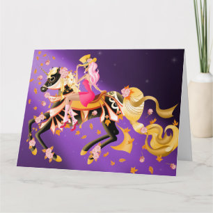 Sugar Skull Horse & Lady  Card