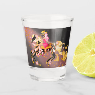 Sugar Skull Horse & Lady Pink Shot Glass