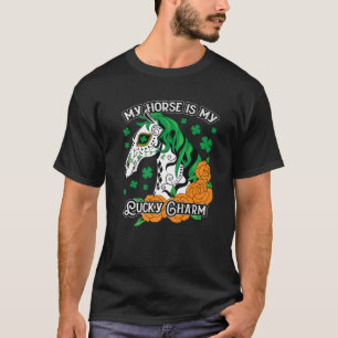 Sugar Skull Horse Lucky Charm St Patricks Day Of D T-Shirt
