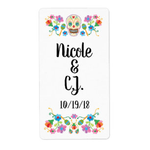 Sugar Skull Hot Sauce Mexican Fiesta Labels