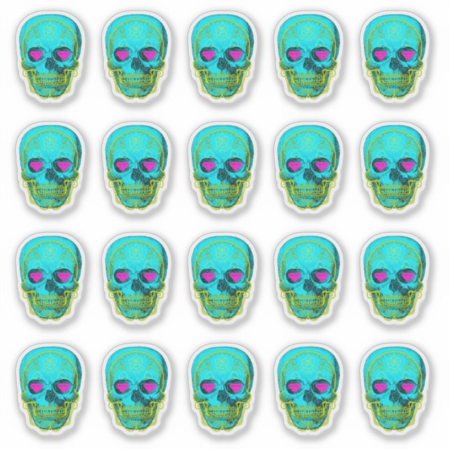 Sugar Skull in Aqua (Front)