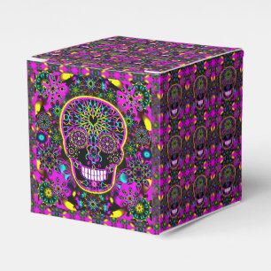 Sugar Skull in Neon Pink Favor Box