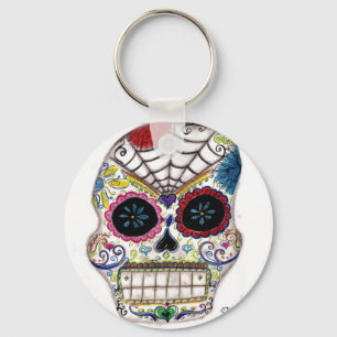 sugar skull keychain