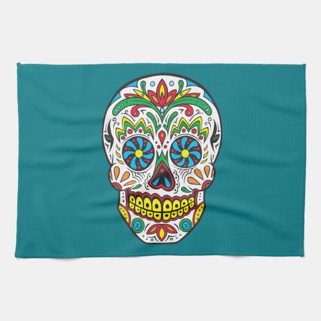 Sugar Skull Kitchen Towel (Horizontal)