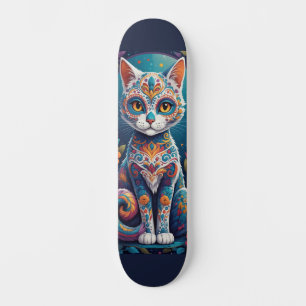 Sugar Skull Kitty Skateboard