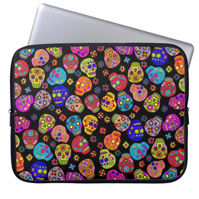 Sugar Skull Laptop Sleeve (Front)