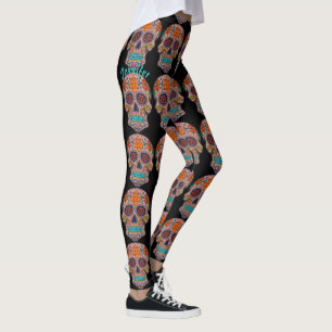 Sugar Skull Leggings Day of the Dead YOUR NAME
