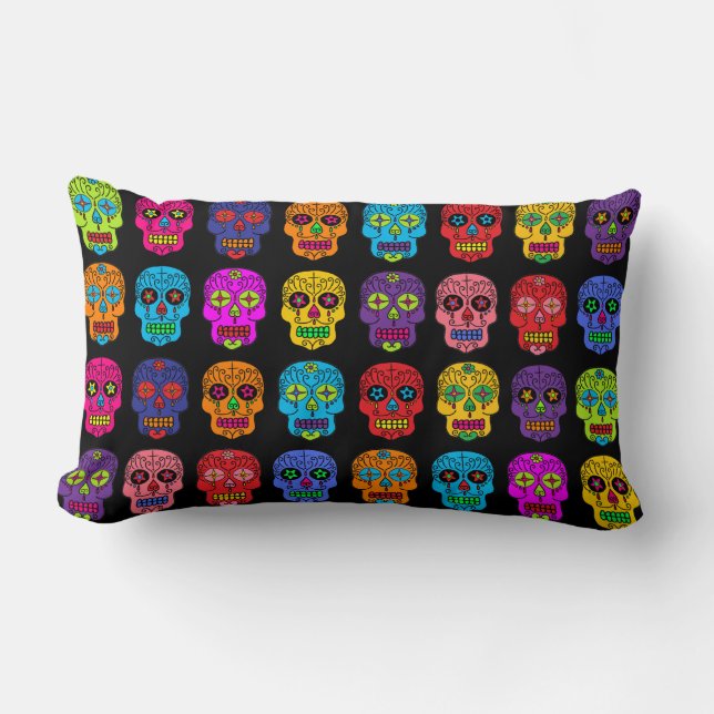 Sugar Skull Lumbar Pillow (Front)