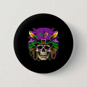 Sugar Skull Mardi Gras Costume Men Women Kids Mard 2 Inch Round Button