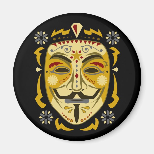Sugar Skull Mask Magnet (Front)