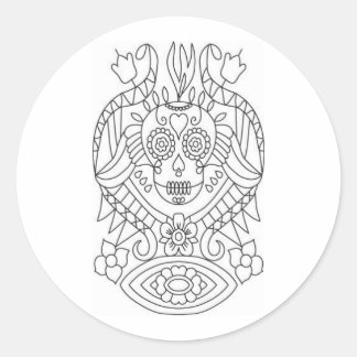 Sugar Skull Matte Color Yself Stickers