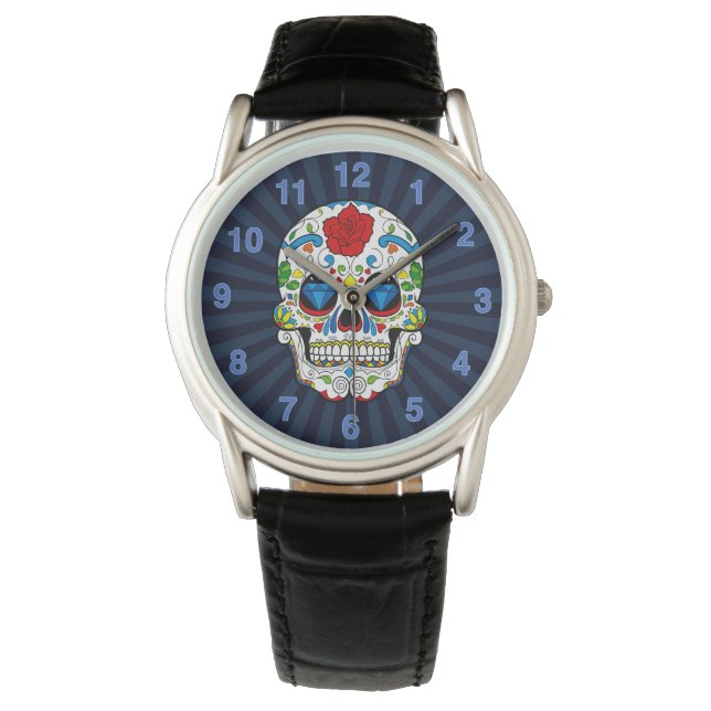 Sugar Skull Mens Watch Customizable (Front)