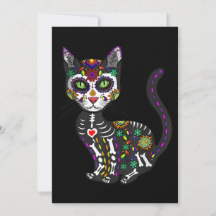 Sugar Skull Mexican Cat Halloween Day Of The Dead