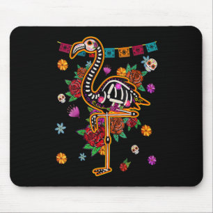 Sugar Skull Mexican Flamingo Bone Halloween Day Of Mouse Pad