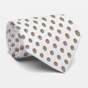 Sugar Skull Mexican Pattern Floral Graphic Necktie
