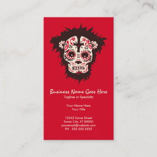 sugar skull monkey business card