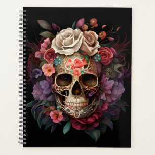 Sugar Skull Notebook, Skull Journal,  Planner