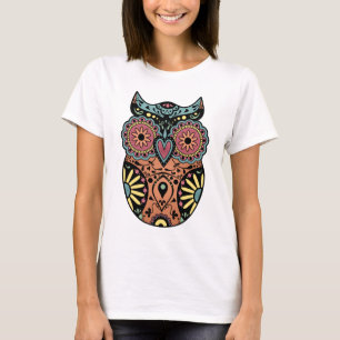 Sugar Skull Owl Colour T-Shirt