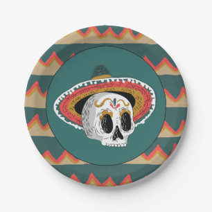 Sugar Skull Paper Plate