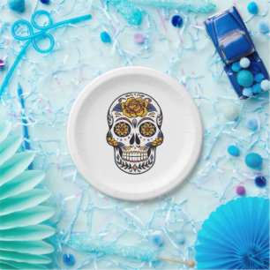 Sugar Skull Paper Plate