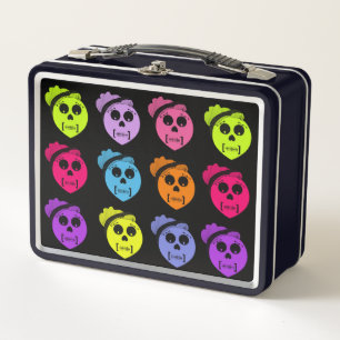 Sugar Skull Pattern Metal Lunch Box