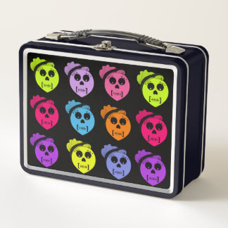 Sugar Skull Pattern Metal Lunch Box