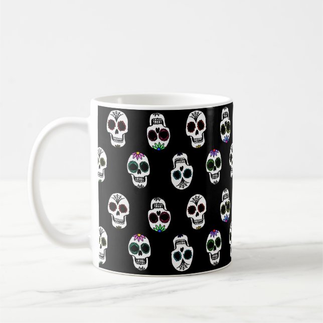 Sugar Skull Pattern Mug (Left)