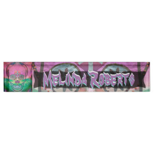 Sugar Skull Personalize Nameplate