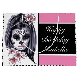 Sugar Skull Personalized Large Gift Bag