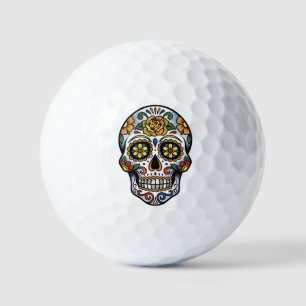 Sugar Skull Pop Art Dia de los Muertos Golf Balls