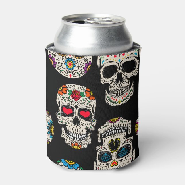 Sugar Skull Printed Can Cooler (Can Front)