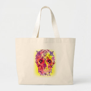 SUGAR SKULL PSYCHEDELIC PRINT LARGE TOTE BAG