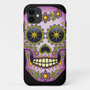 Sugar Skull Purple Floral Case-Mate iPhone Case