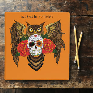 Sugar Skull Roses Owl Binder