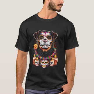 Sugar Skull Rottweiler T Shirt