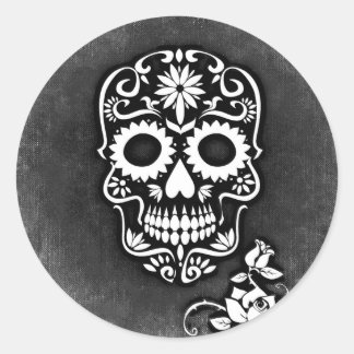 SUGAR SKULL ROUND STICKERS
