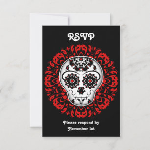 Sugar skull RSVP party Card