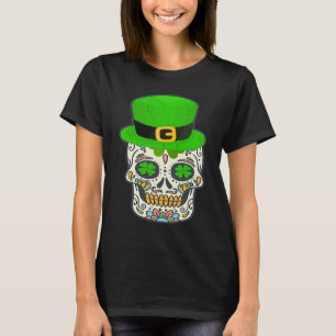 Sugar Skull Saint Patricks Day Of Dead Lucky Hallo T-Shirt