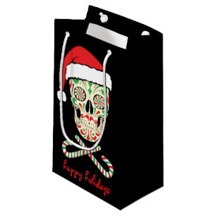 sugar skull santa customizable small gift bag