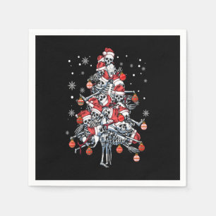 Sugar Skull Santa Hat Christmas Tree Funny Xmas Napkin
