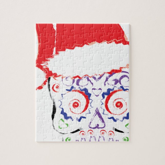 Sugar Skull Santa Jigsaw Puzzle (Vertical)