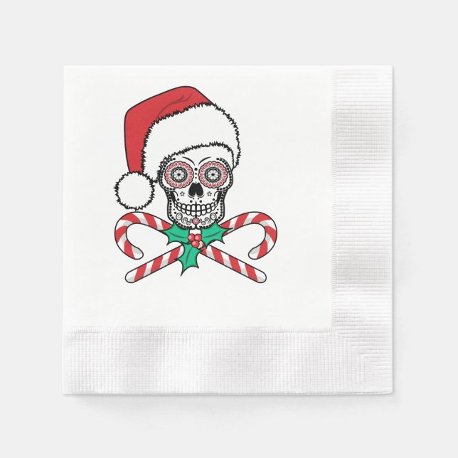 Sugar Skull Santa Napkin (Front)