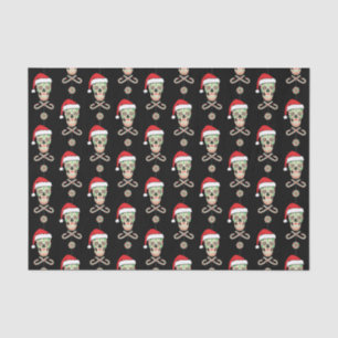 sugar skull santa pattern customizable tissue paper
