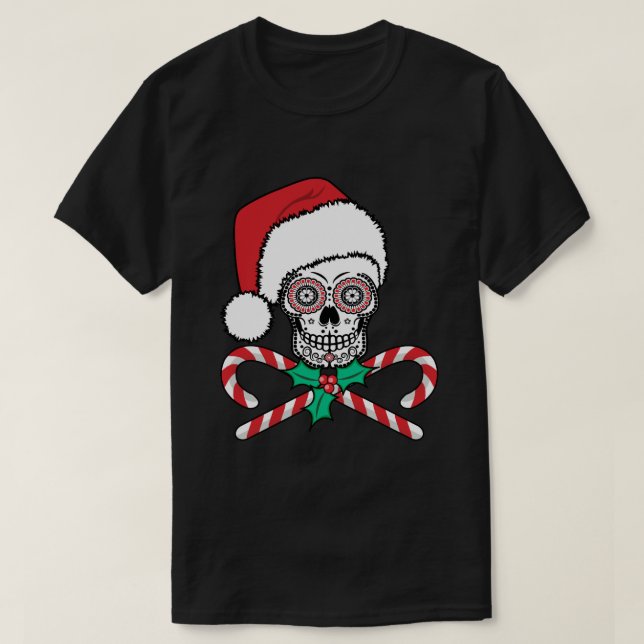 Sugar Skull Santa T-Shirt (Design Front)