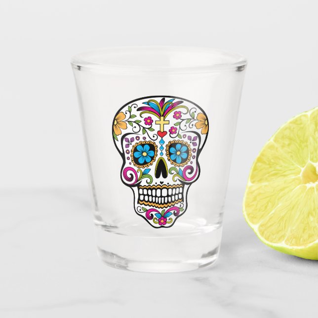 Sugar Skull Shot Glass (Front)