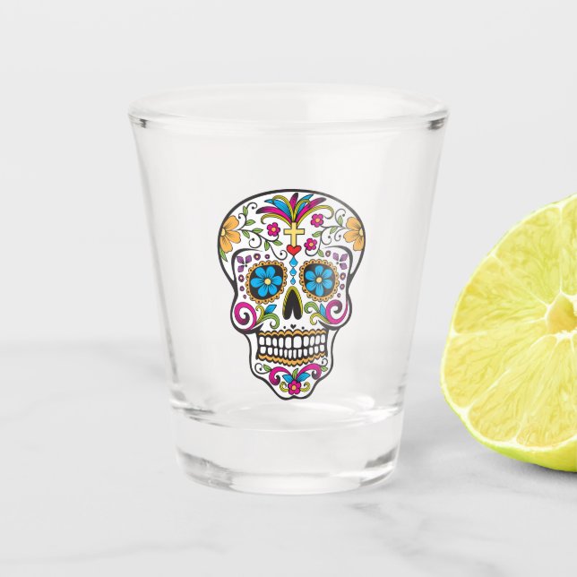 Sugar Skull Shot Glass (Front)