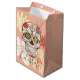 Sugar Skull Soft Petty Peach Rose Hippy Floral Medium Gift Bag | Zazzle