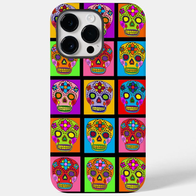 Sugar Skull Squares Case-Mate iPhone Case (Back)